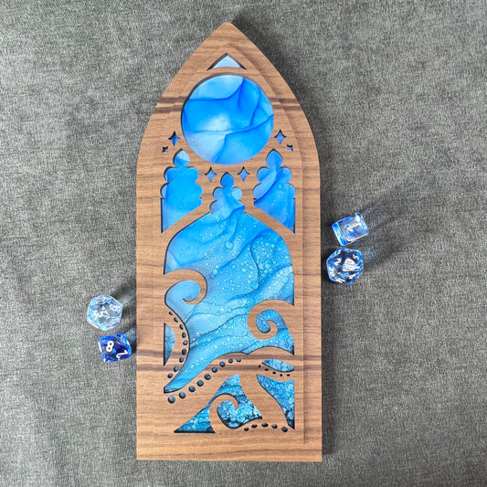 Layered Eldritch Cathedral Art- Walnut and Tides