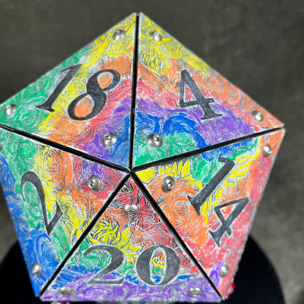 Rainbow Roses- Custom Painted Giant Storage d20