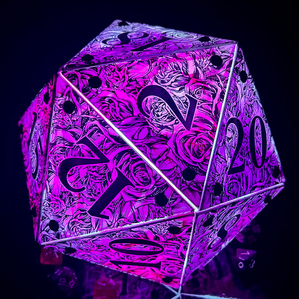 Rose Garden: A Handpainted D20 Driftglobe Lamp
