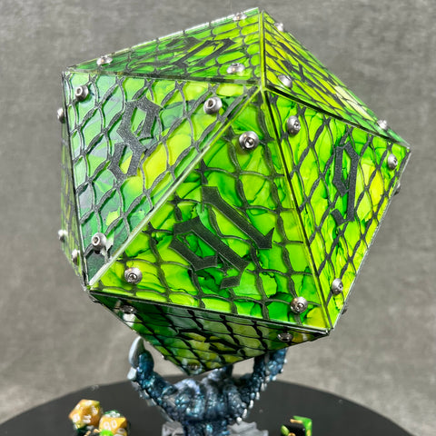 Dragon’s Hoard: A Handpainted D20 Driftglobe Lamp