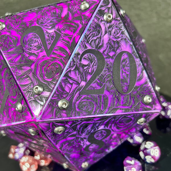Rose Garden: A Handpainted D20 Driftglobe Lamp
