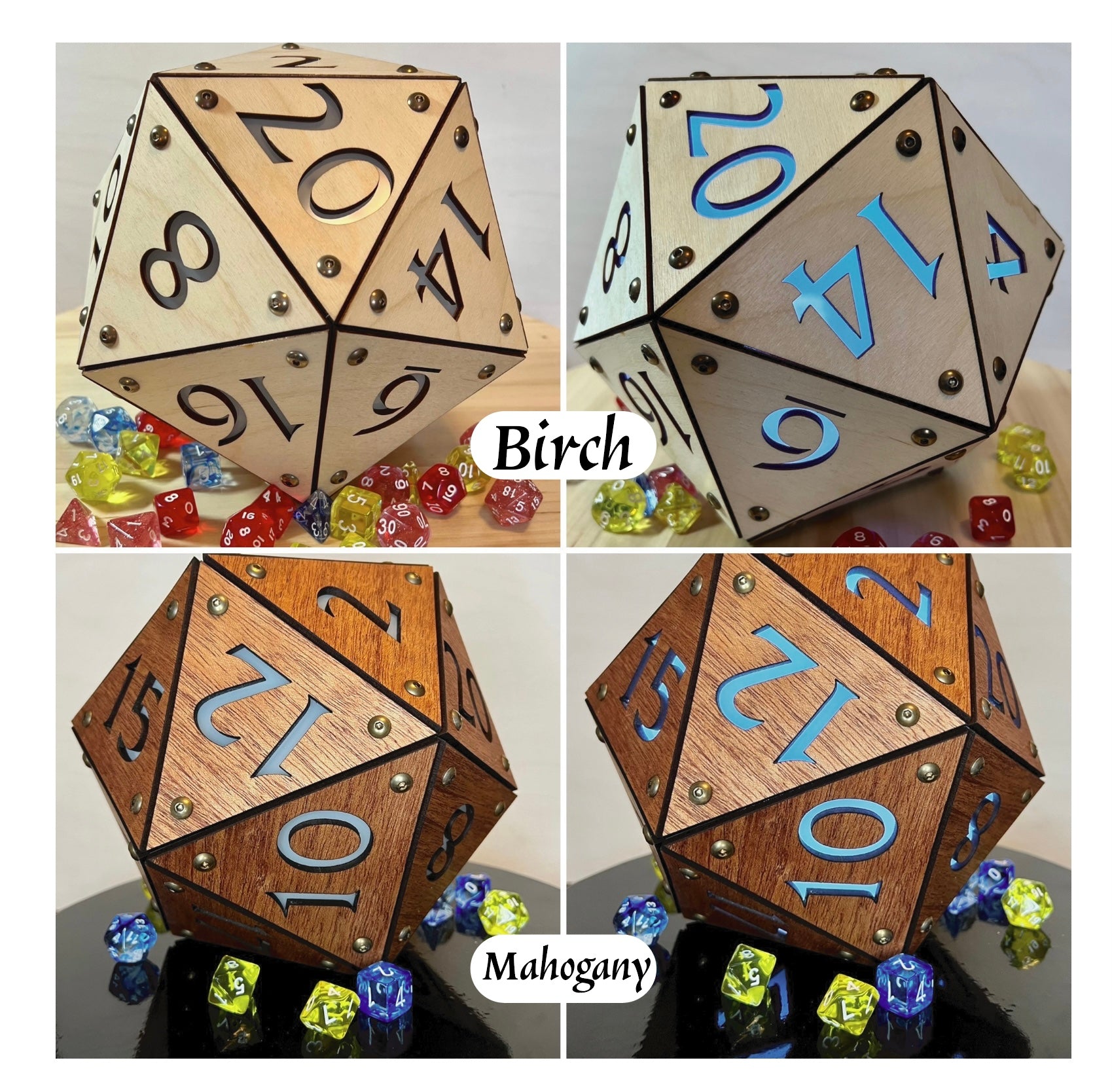 D20 Lamp, Lime Green wood Stain, Giant hot Dice, Dungeons and Dragons, Dungeon Master Gift, Icosahedron Geometric Light Decor