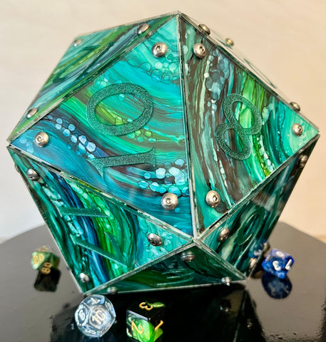 Kelp Forest: A Handpainted D20 Driftglobe Lamp